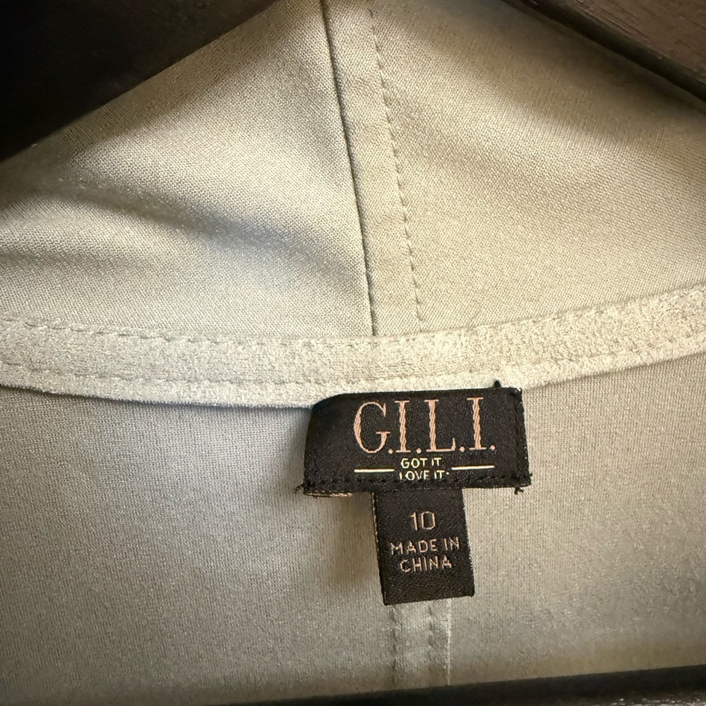 G.I.L.I. Faux Suede Draped Duster - Picture 6 of 7